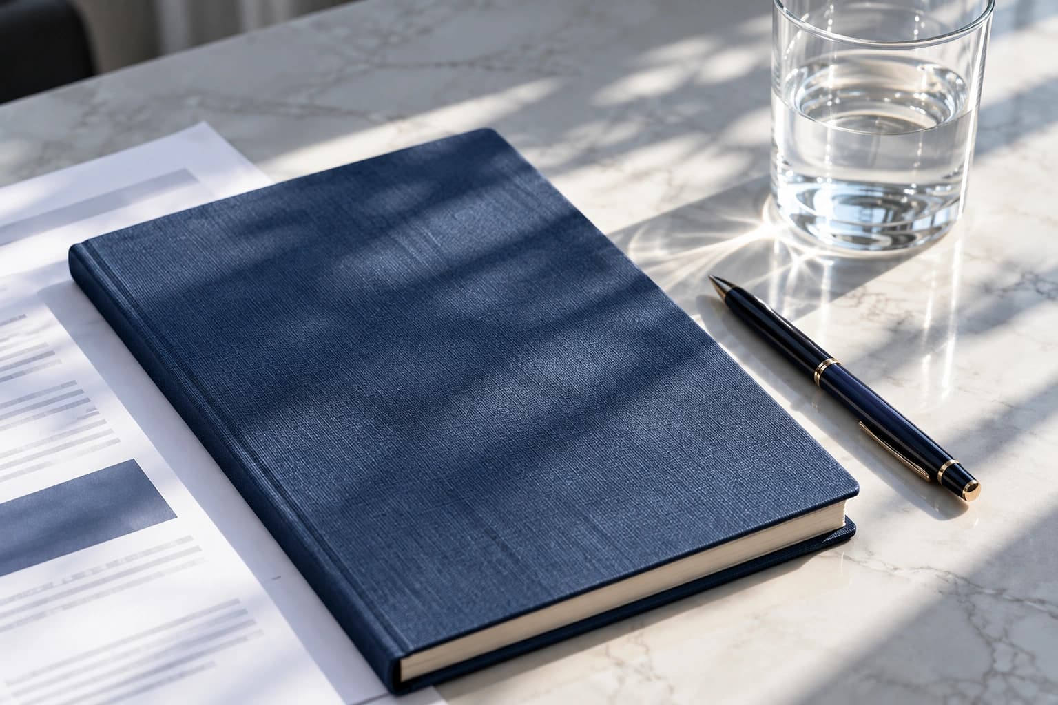 Tax point ledger and pen representing ethical financial standards